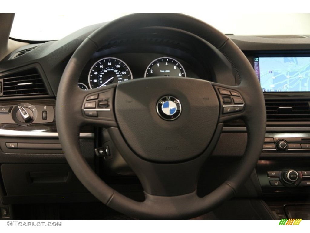 2013 BMW 5 Series 535i xDrive Sedan Black Steering Wheel Photo #83290932