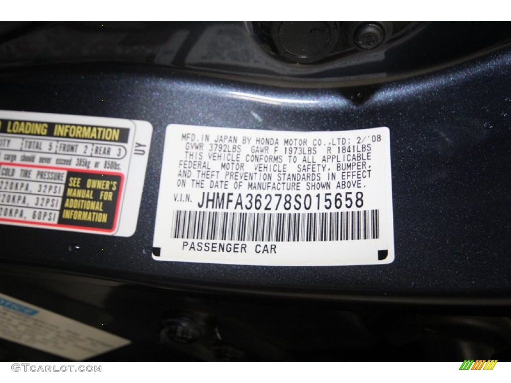 2008 Honda Civic Hybrid Sedan Info Tag Photos