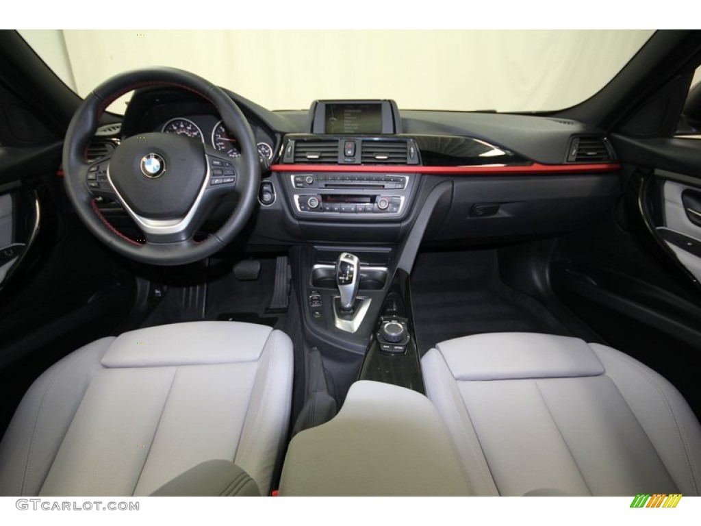 2012 BMW 3 Series 328i Sedan Everest Grey/Black Highlight Dashboard Photo #83295988
