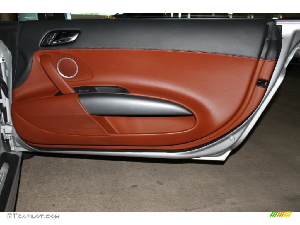 2011 Audi R8 5.2 FSI quattro Nougat Brown Nappa Leather Door Panel Photo #83310272