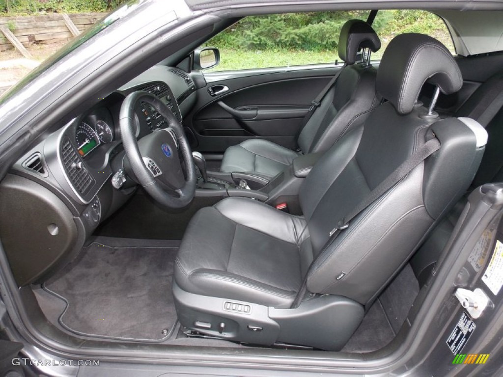 Black Interior 2009 Saab 9-3 2.0T Convertible Photo #83318907