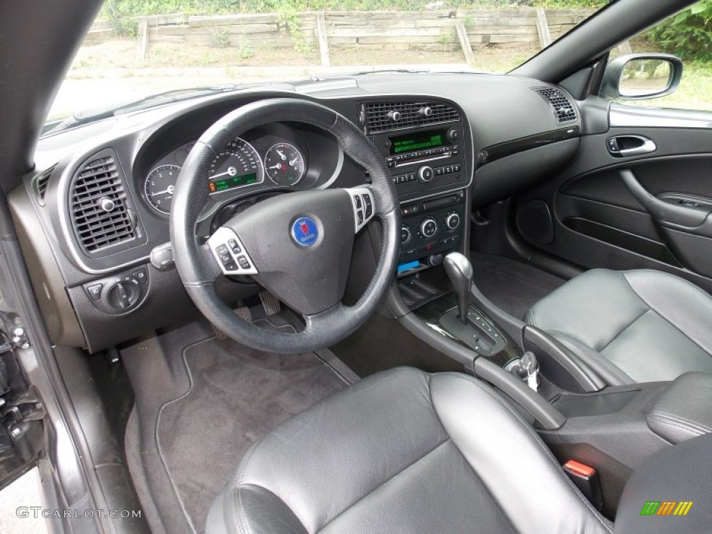 Black Interior 2009 Saab 9-3 2.0T Convertible Photo #83318926