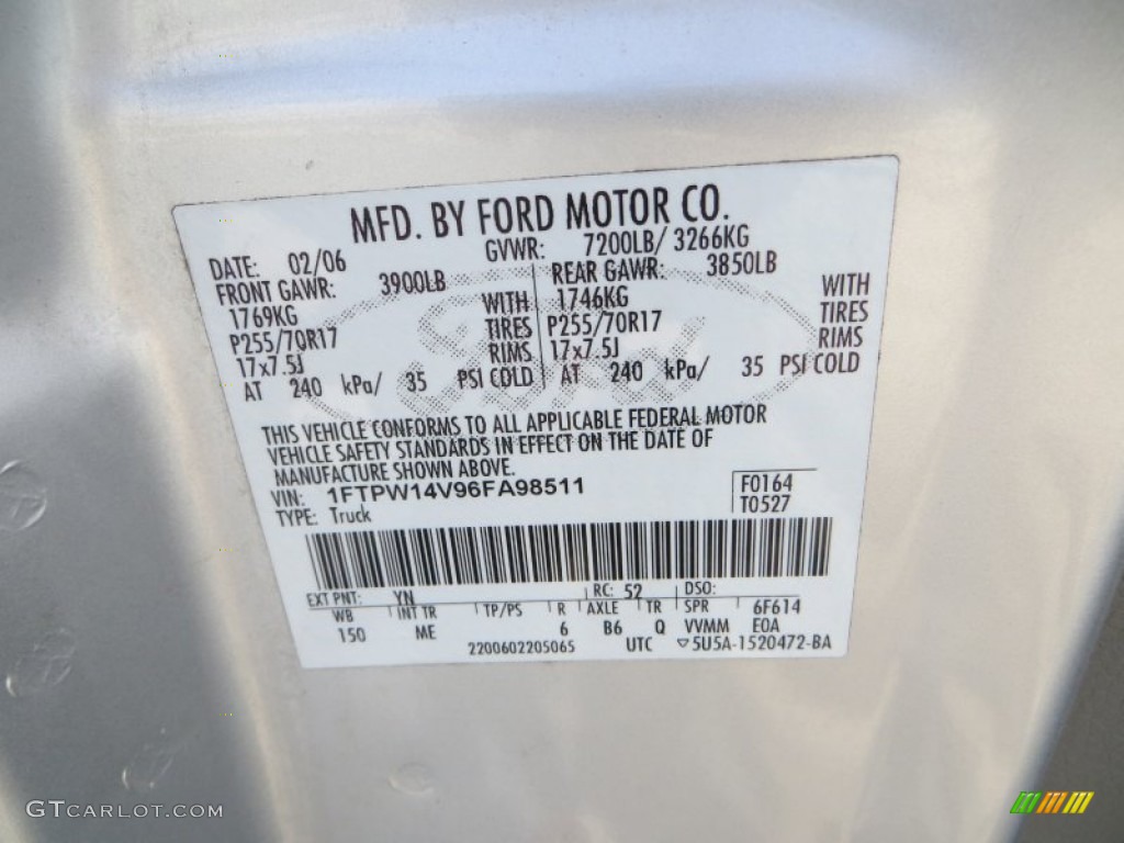 2006 F150 XLT SuperCrew 4x4 - Silver Metallic / Medium/Dark Flint photo #44