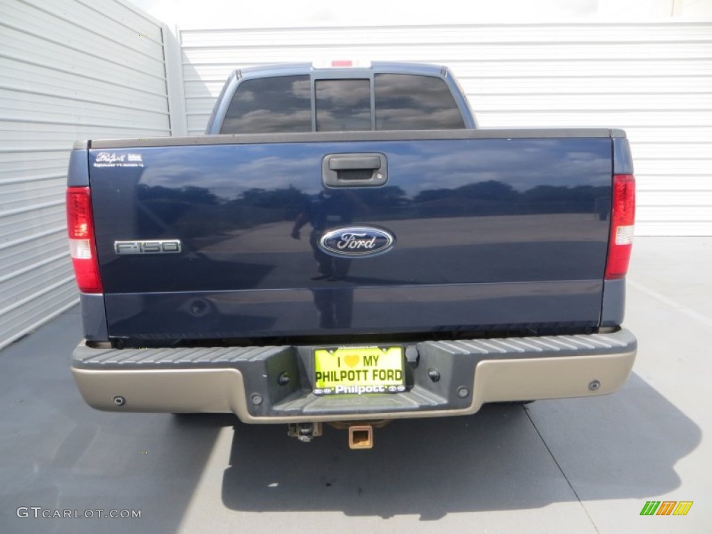 2004 F150 Lariat SuperCrew 4x4 - Medium Wedgewood Blue Metallic / Tan photo #5