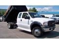 Oxford White 2006 Ford F550 Super Duty XL SuperCab Chassis 4x4 Dump Truck Exterior