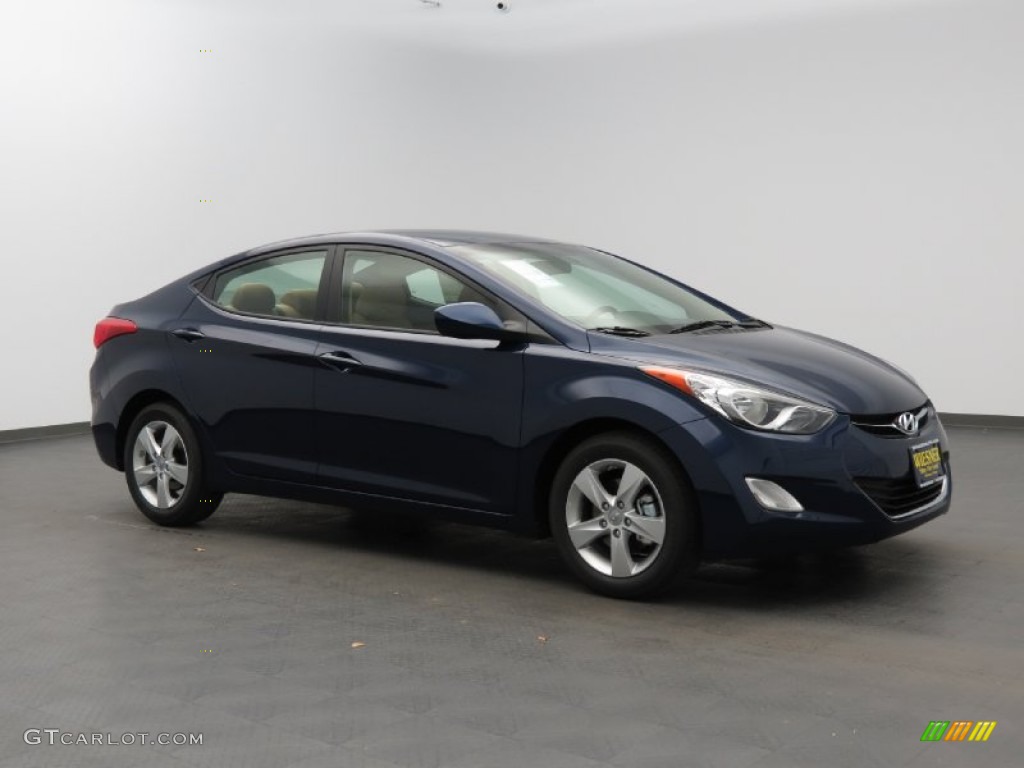 2013 Elantra GLS - Indigo Night / Beige photo #1
