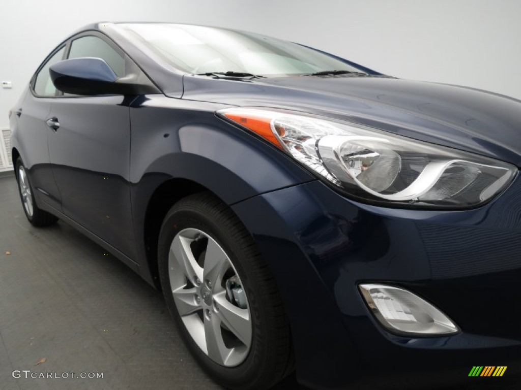 2013 Elantra GLS - Indigo Night / Beige photo #2