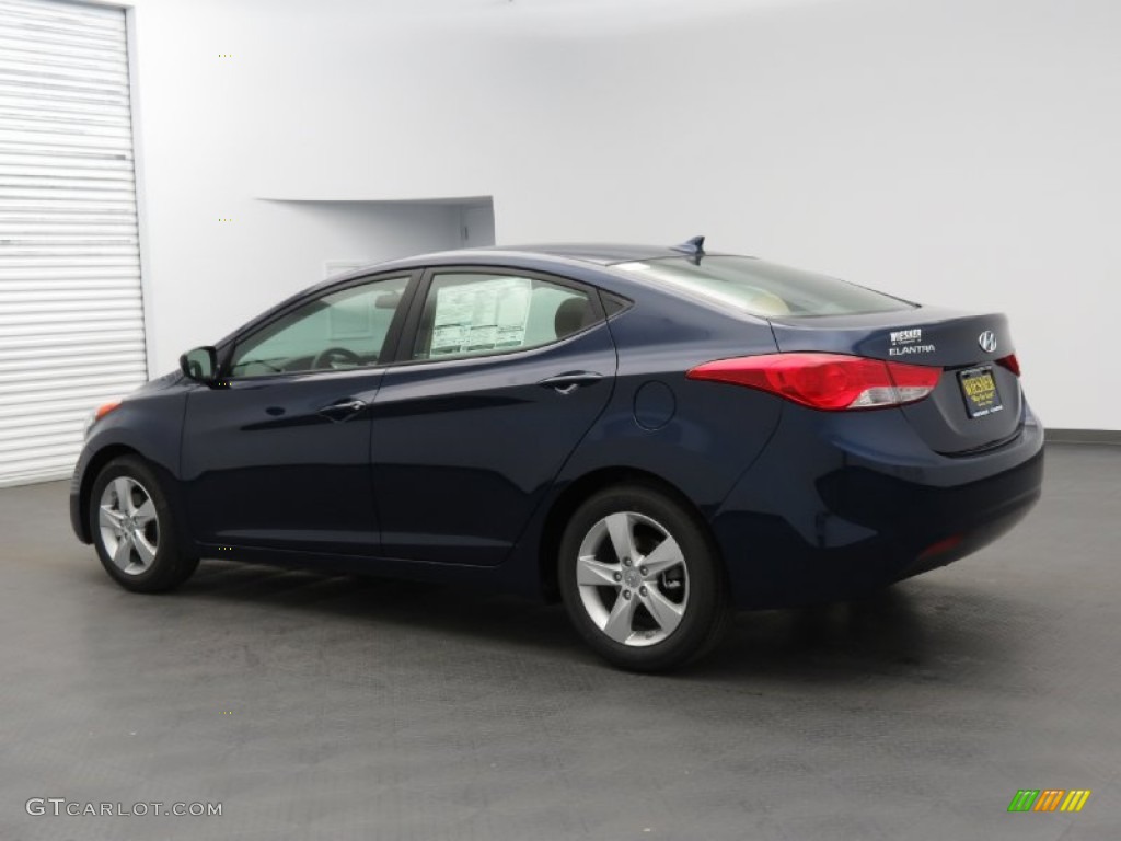 2013 Elantra GLS - Indigo Night / Beige photo #3