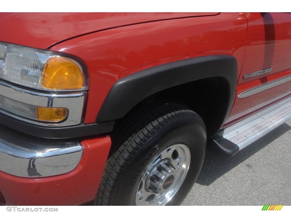 2005 Sierra 2500HD SLE Extended Cab 4x4 - Fire Red / Dark Pewter photo #63