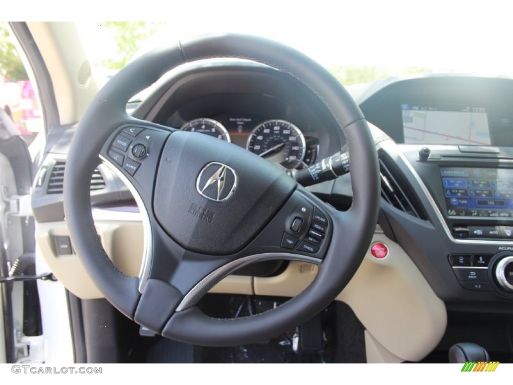 2014 Acura MDX SH-AWD Parchment Steering Wheel Photo #83331010