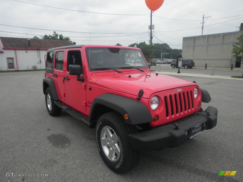 2013 Wrangler Unlimited Sport 4x4 - Rock Lobster Red / Black photo #1