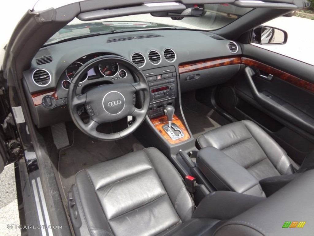 Ebony Interior 2006 Audi A4 1.8T Cabriolet Photo #83332282