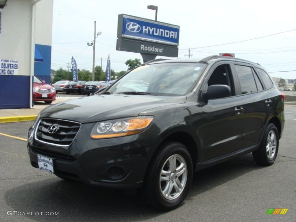 2010 Santa Fe GLS 4WD - Black Forest Green Metallic / Gray photo #1