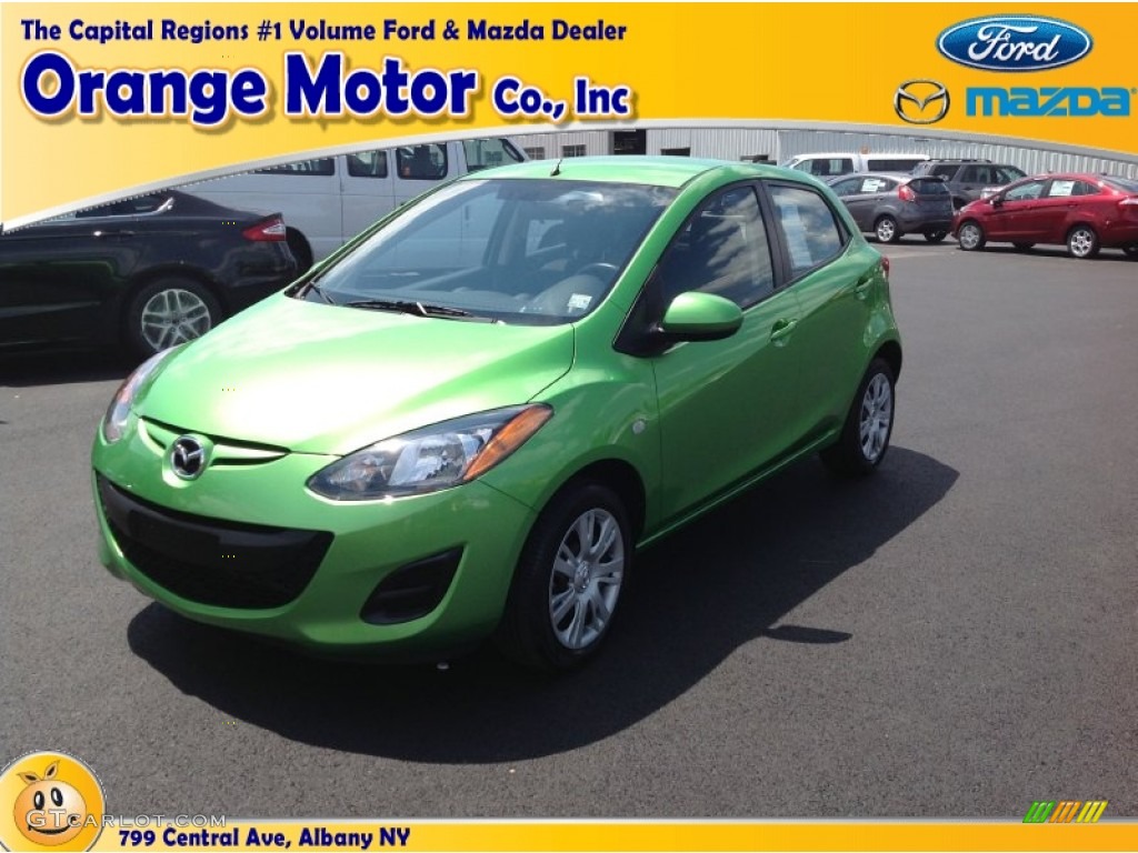 2012 MAZDA2 Sport - Spirted Green Metallic / Black photo #1