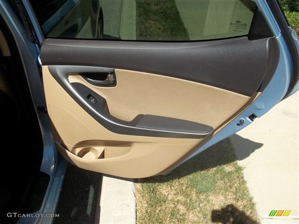 2013 Elantra GLS - Blue Sky Metallic / Beige photo #21