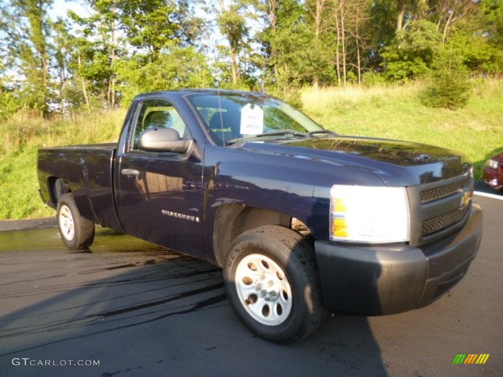 2008 Silverado 1500 Work Truck Regular Cab - Dark Blue Metallic / Dark Titanium photo #1