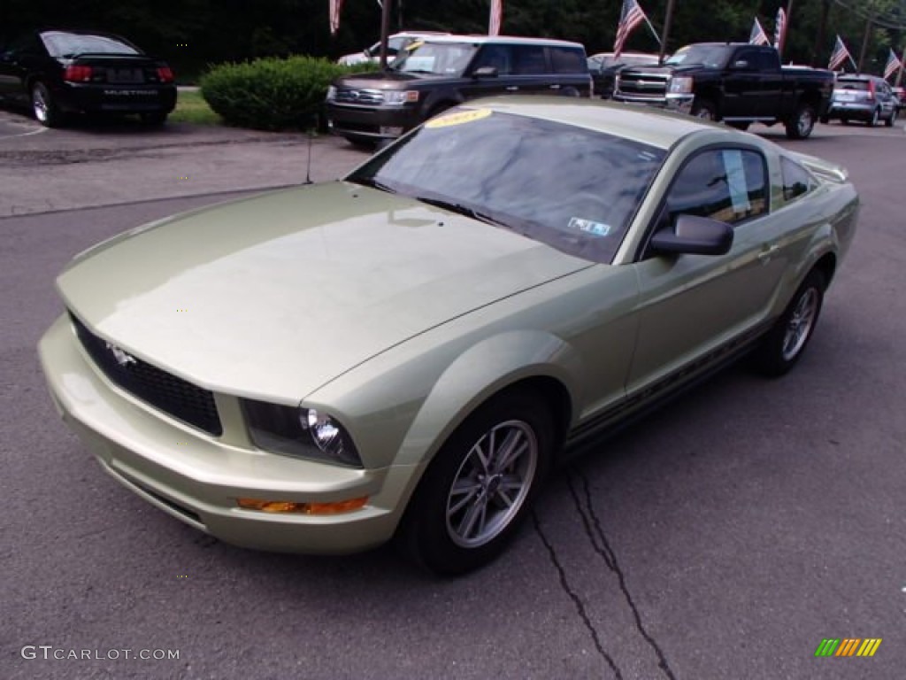 2005 Mustang V6 Deluxe Coupe - Legend Lime Metallic / Dark Charcoal photo #4