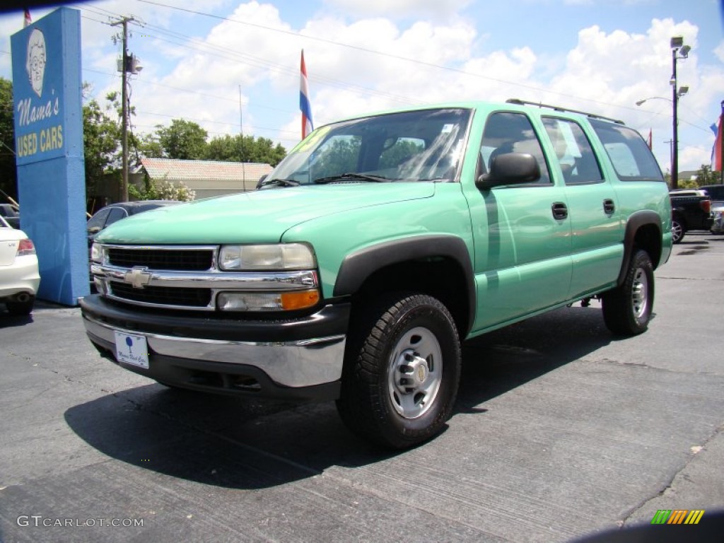 2003 Suburban 2500 4x4 - Fleet Mint Green / Tan/Neutral photo #4
