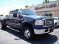 2005 True Blue Metallic Ford F350 Super Duty Lariat Crew Cab 4x4 Dually  photo #2