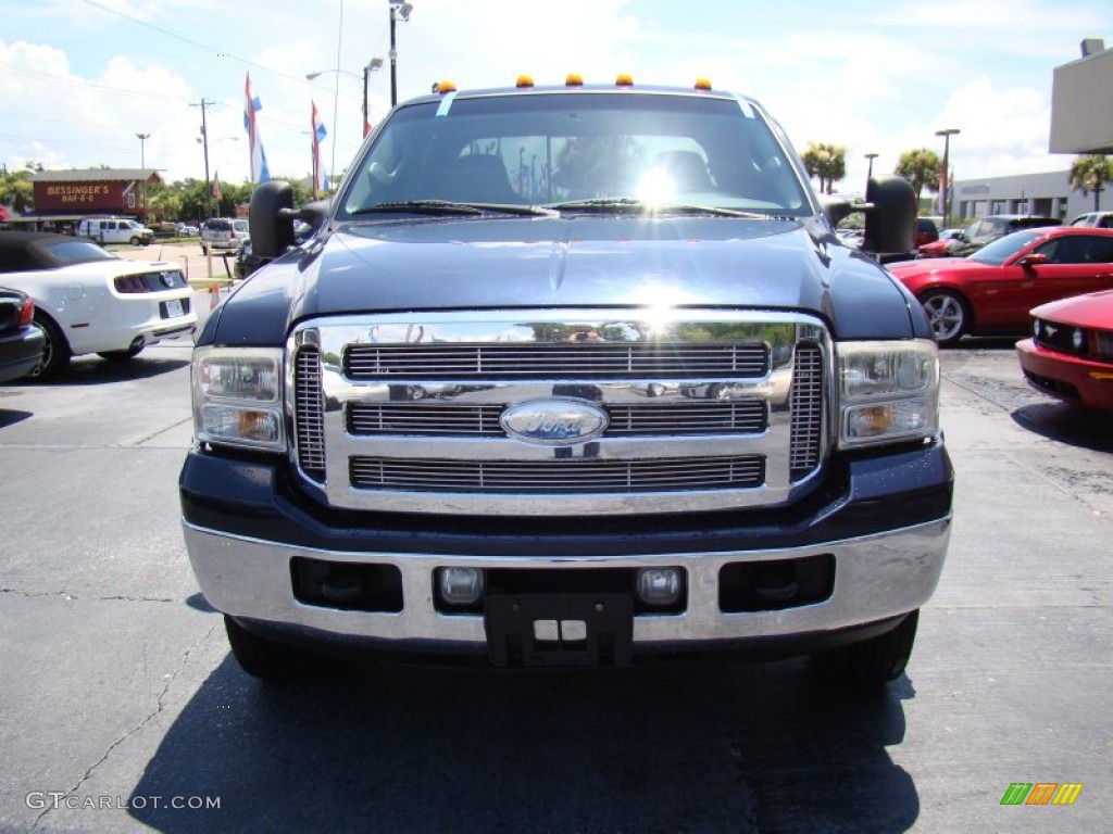 2005 F350 Super Duty Lariat Crew Cab 4x4 Dually - True Blue Metallic / Medium Flint photo #4