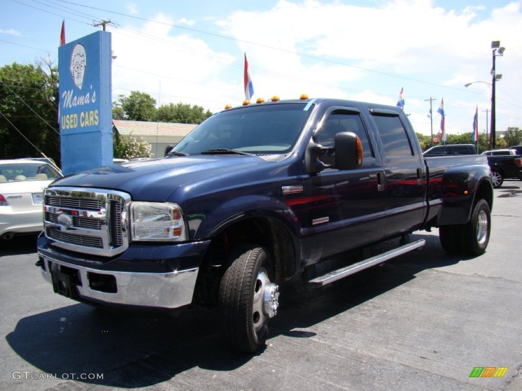 2005 F350 Super Duty Lariat Crew Cab 4x4 Dually - True Blue Metallic / Medium Flint photo #29