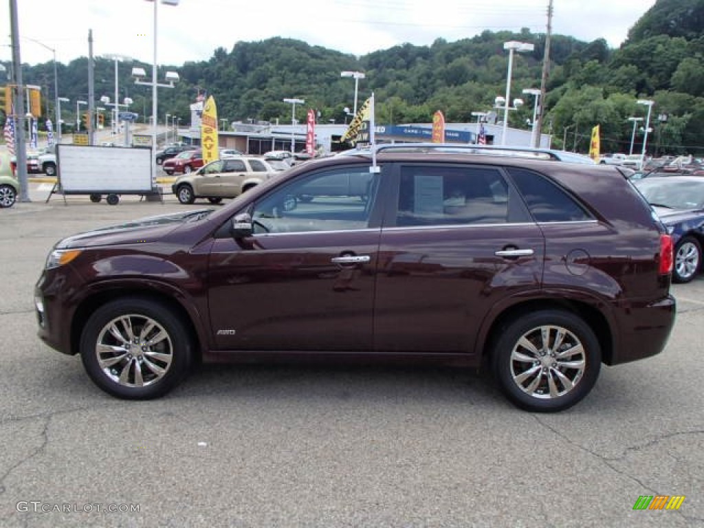 2011 Sorento SX V6 AWD - Dark Cherry / Black photo #5