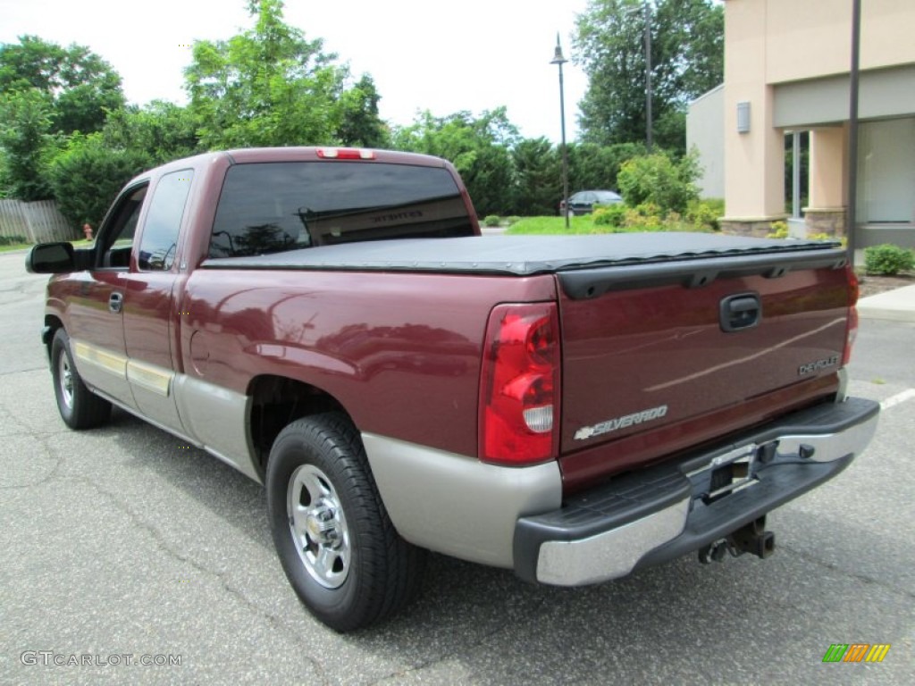 Dark Carmine Red Metallic 2003 Chevrolet Silverado 1500 LS Extended Cab Exterior Photo #83343898