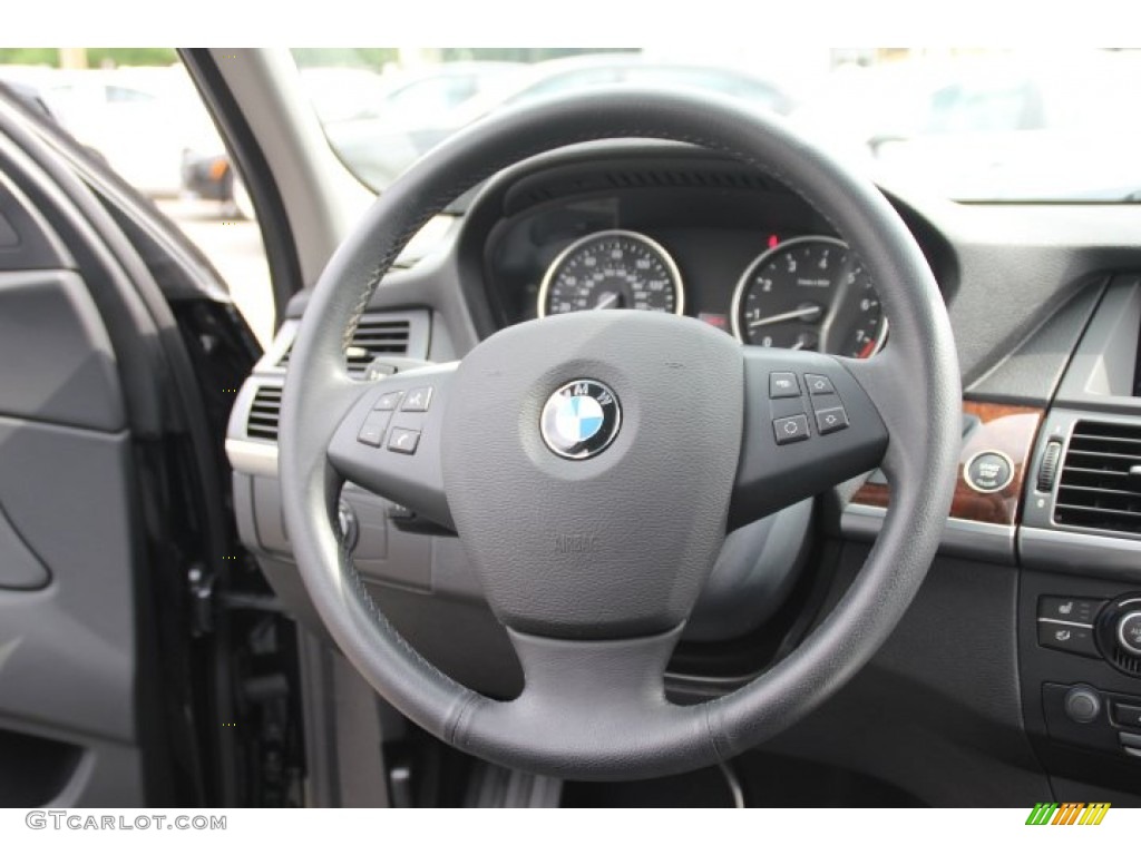 2013 BMW X5 xDrive 35i Premium Black Steering Wheel Photo #83348665