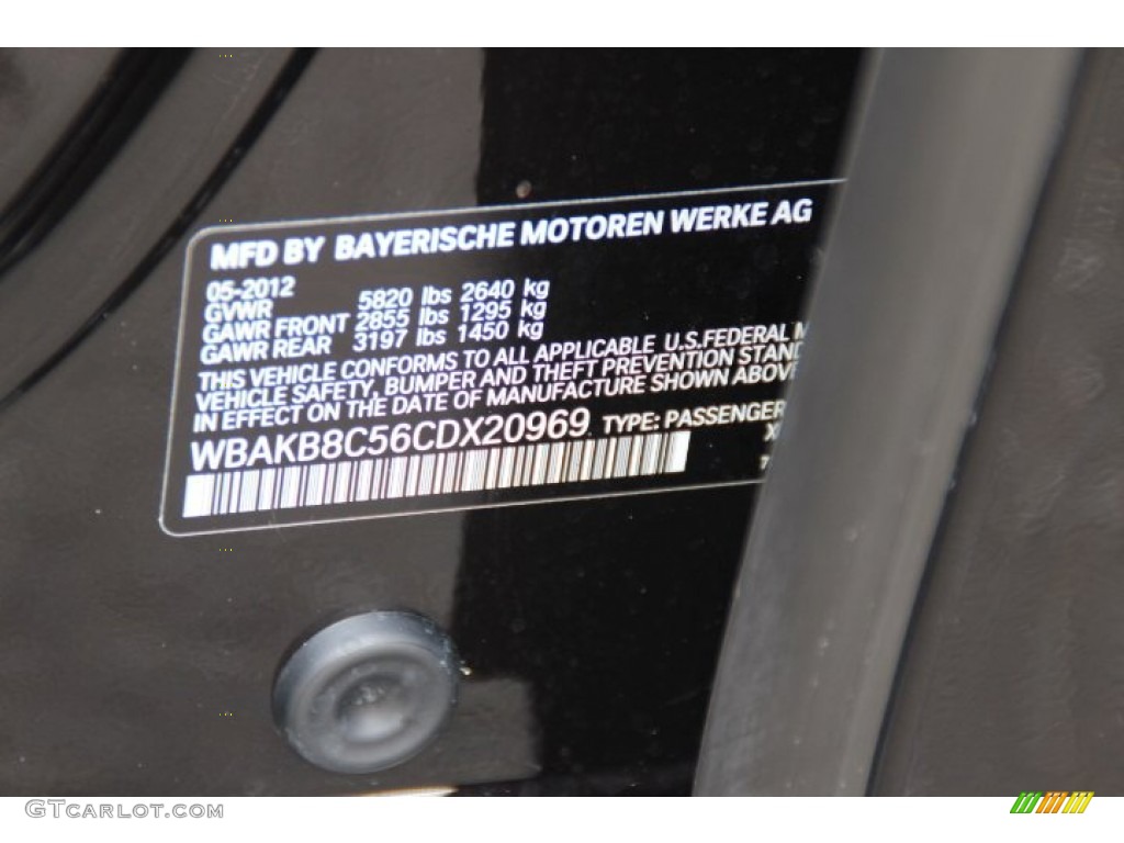 2012 BMW 7 Series 750Li Sedan Info Tag Photos