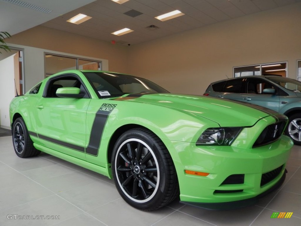 2013 Mustang Boss 302 - Gotta Have It Green / Charcoal Black/Recaro Sport Seats photo #6