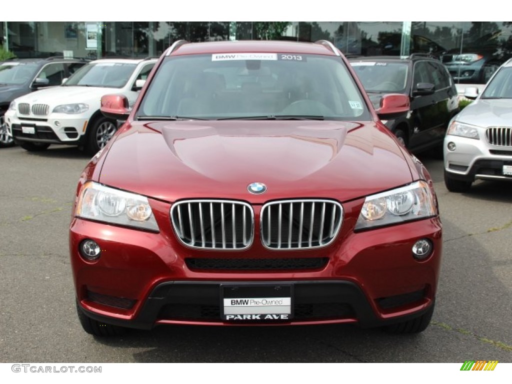 2013 X3 xDrive 28i - Vermillion Red Metallic / Black photo #2