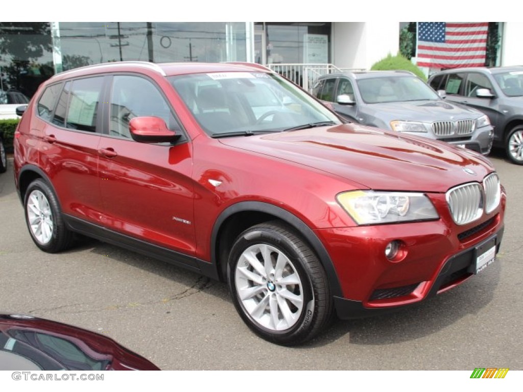 2013 X3 xDrive 28i - Vermillion Red Metallic / Black photo #3