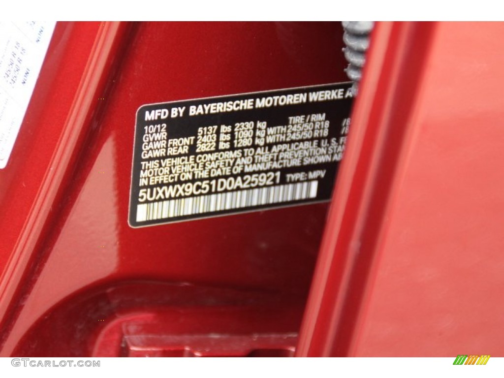 2013 X3 xDrive 28i - Vermillion Red Metallic / Black photo #33