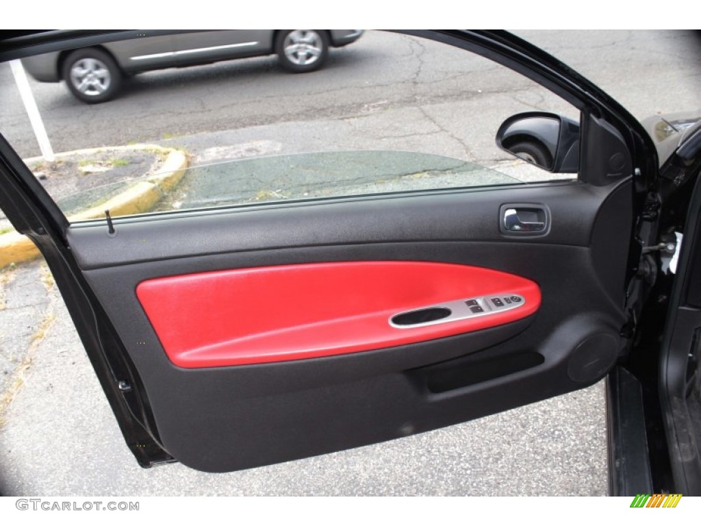 2009 Chevrolet Cobalt SS Coupe Ebony/Ebony UltraLux/Red Pipping Door Panel Photo #83356252