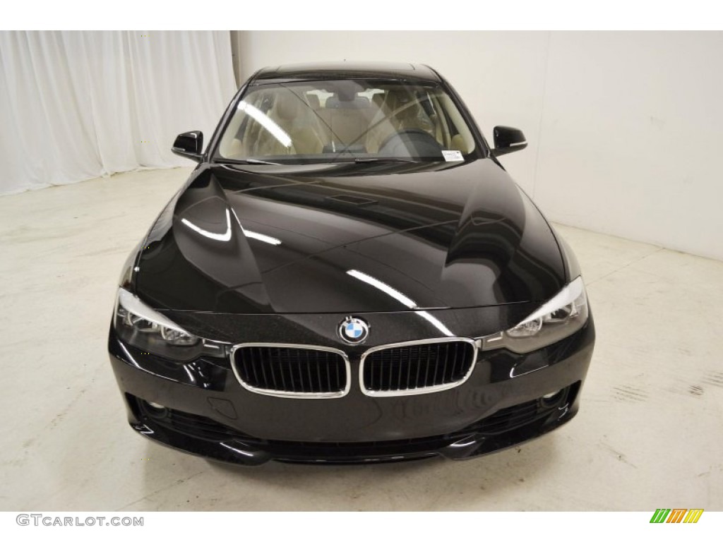 2013 3 Series 328i Sedan - Jet Black / Venetian Beige photo #4