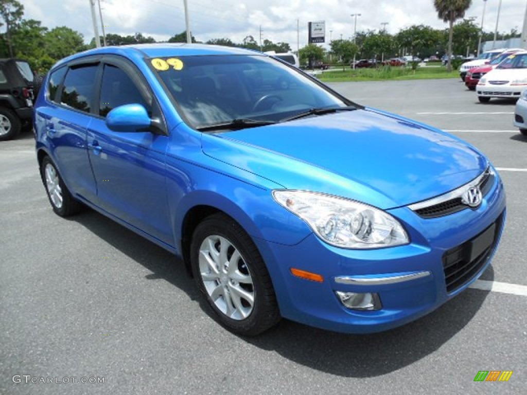 2009 Elantra Touring - Vivid Blue / Black photo #11