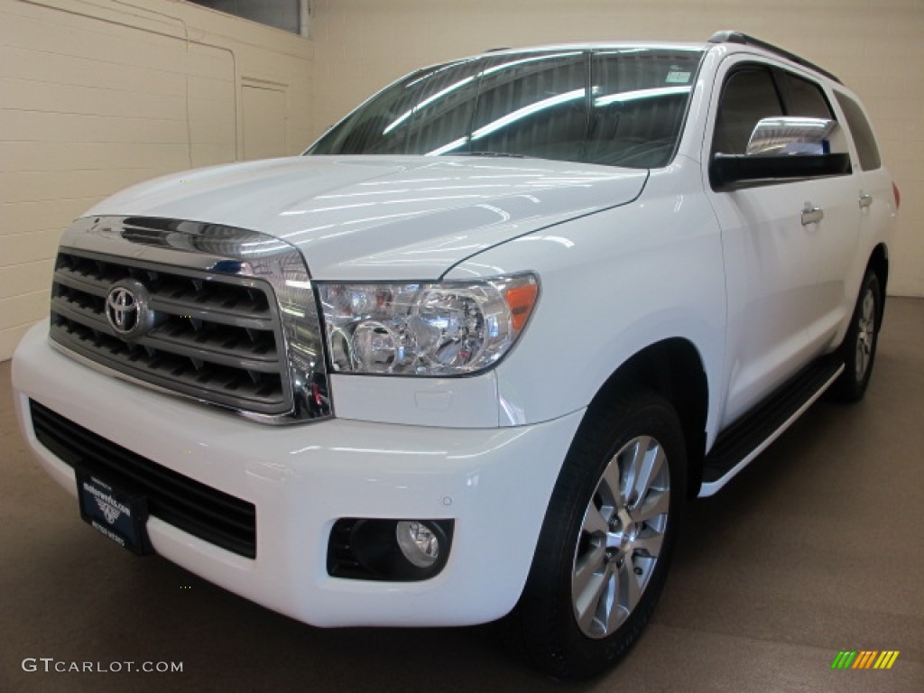 2010 Sequoia Limited 4WD - Super White / Sand Beige photo #4
