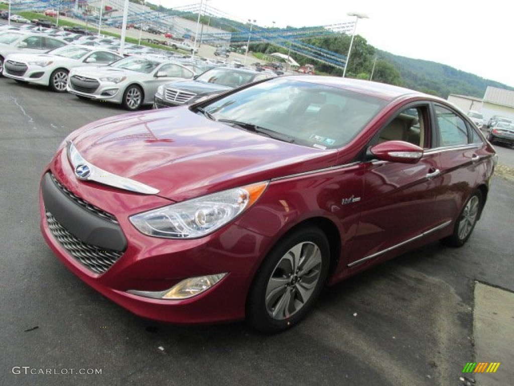 2013 Sonata Hybrid Limited - Venetian Red Pearl / Camel photo #3
