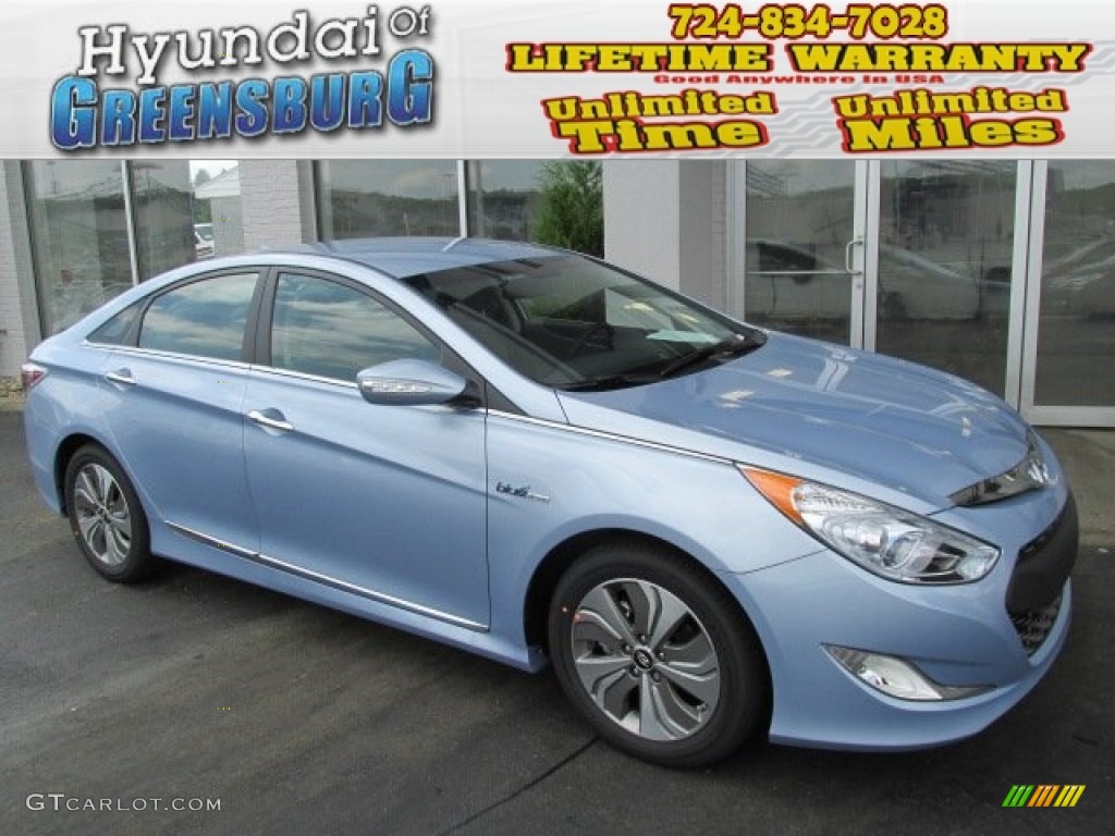 2013 Sonata Hybrid Limited - Blue Sky Metallic / Gray photo #1