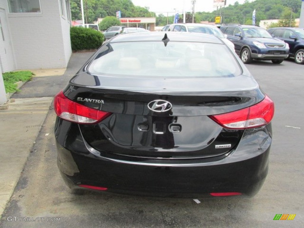 2013 Elantra Limited - Midnight Black / Beige photo #5