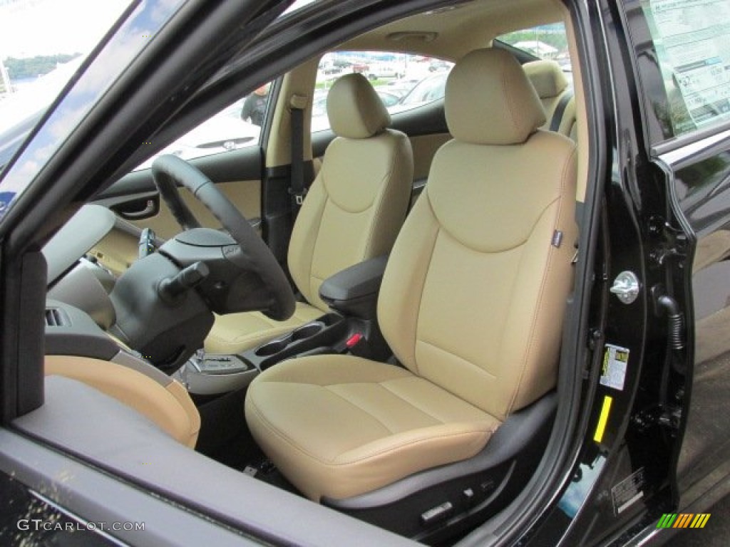 2013 Elantra Limited - Midnight Black / Beige photo #7