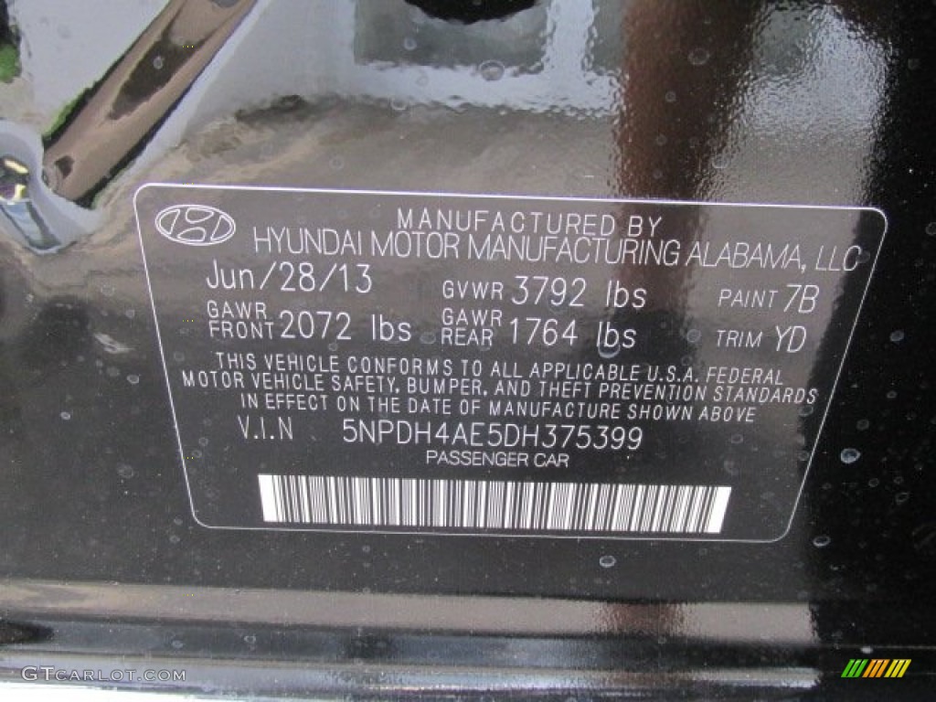 2013 Elantra Limited - Midnight Black / Beige photo #10
