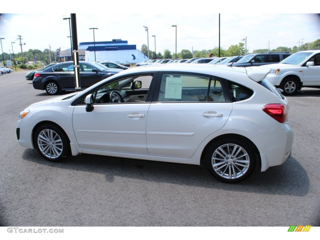 2012 Impreza 2.0i Premium 5 Door - Satin White Pearl / Ivory photo #11