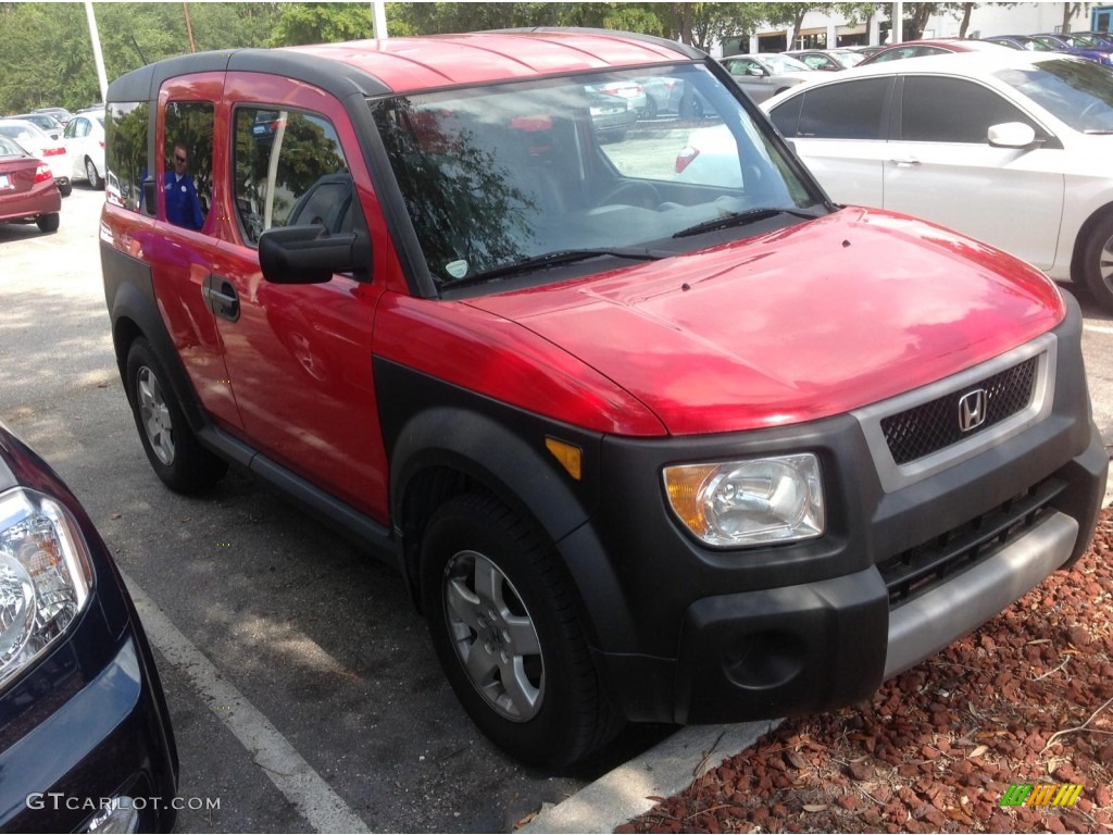 2005 Element EX AWD - Rallye Red / Black/Gray photo #2