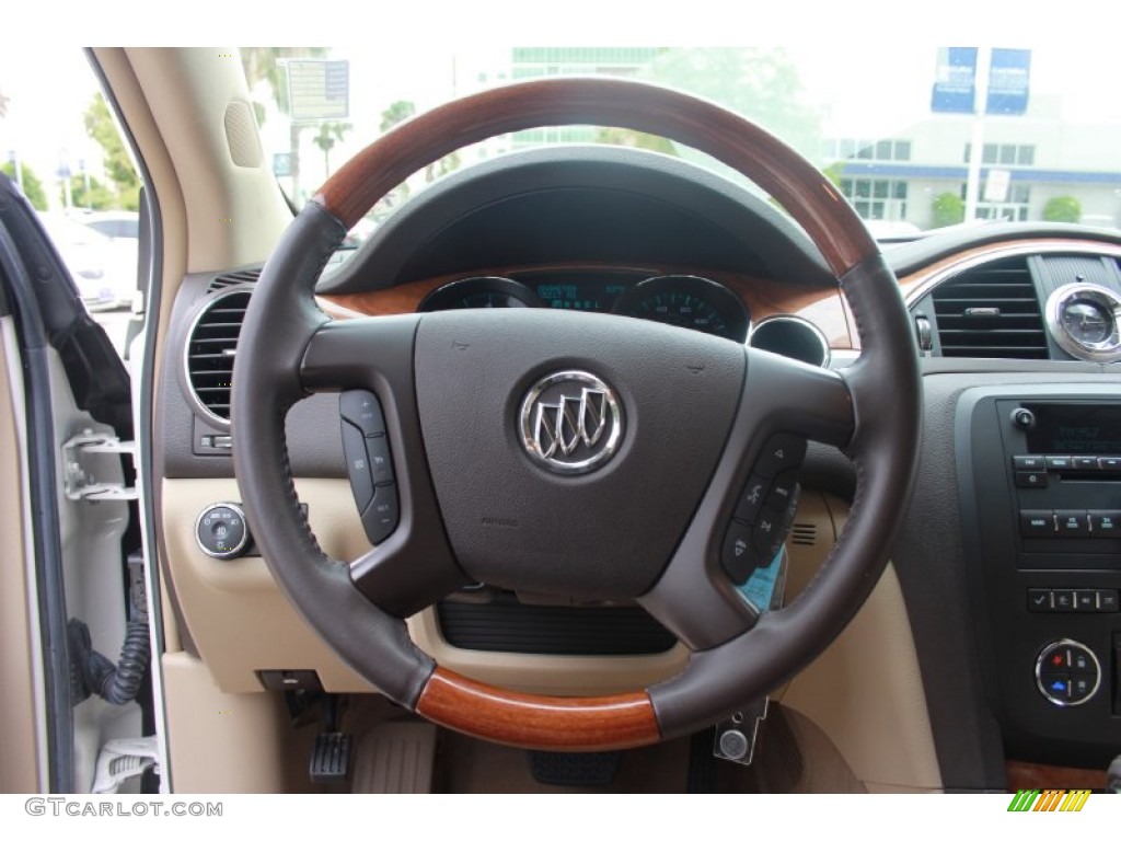 2009 Buick Enclave CXL AWD Cocoa/Cashmere Steering Wheel Photo #83370025