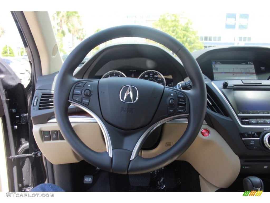 2014 Acura MDX Technology Parchment Steering Wheel Photo #83370286