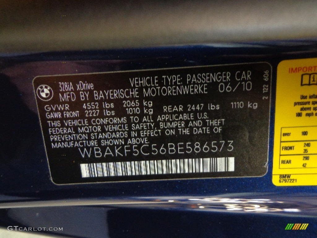 2011 3 Series 328i xDrive Coupe - Deep Sea Blue Metallic / Oyster/Black Dakota Leather photo #31