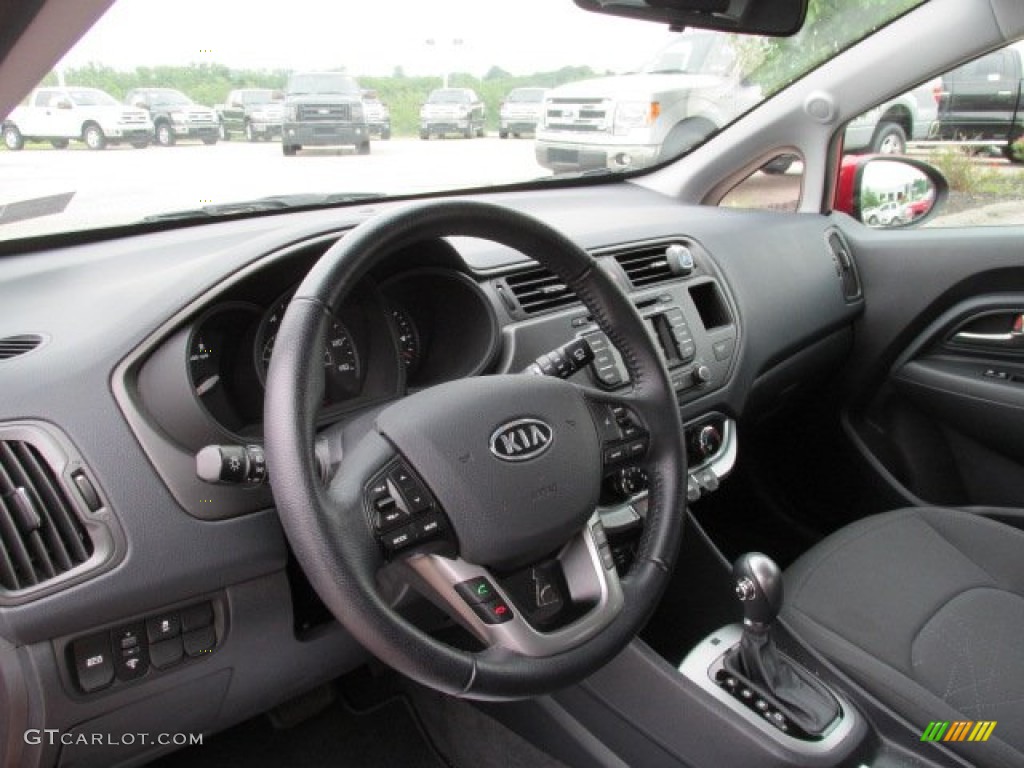 2012 Kia Rio Rio5 EX Hatchback Black Steering Wheel Photo #83376424