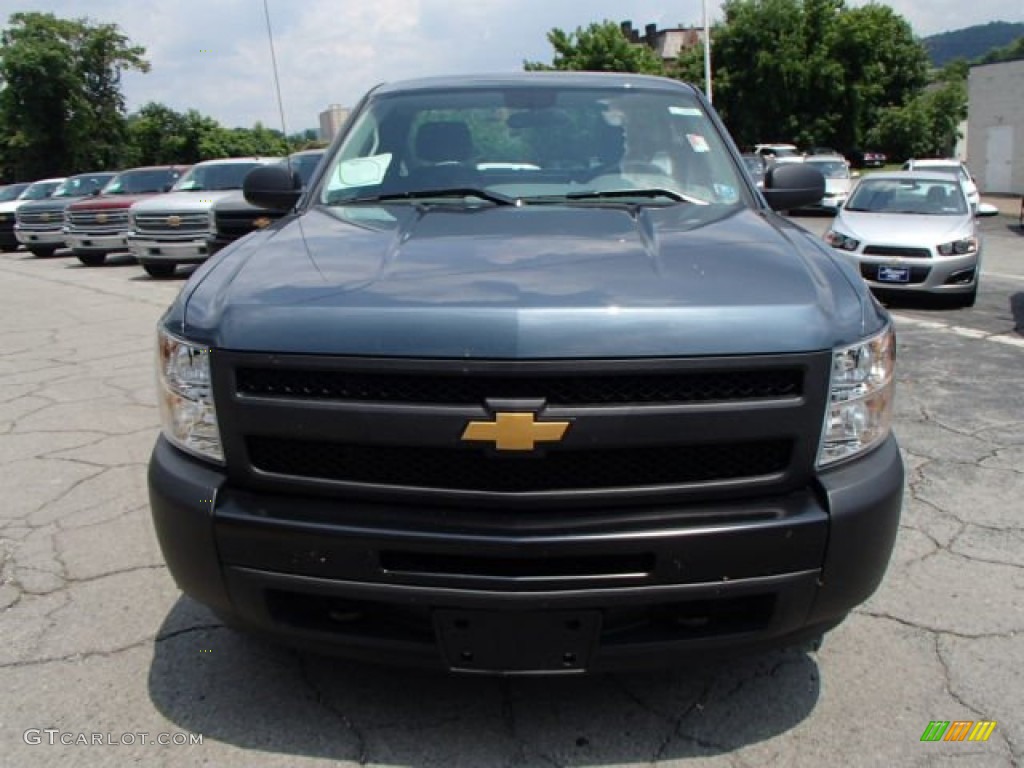 2013 Silverado 1500 Work Truck Regular Cab 4x4 - Blue Granite Metallic / Dark Titanium photo #3