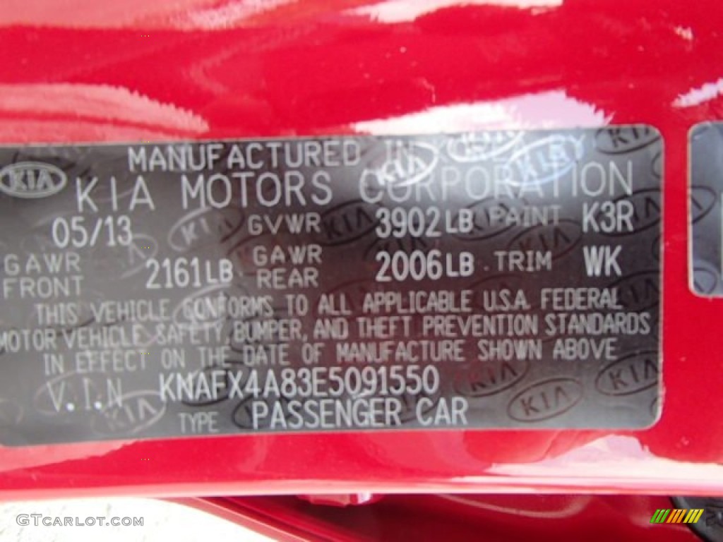 2014 Forte Color Code K3R for Crimson Red Photo #83381157